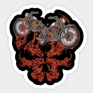 Motorcycle Grim Skull Biker Flame Sticker